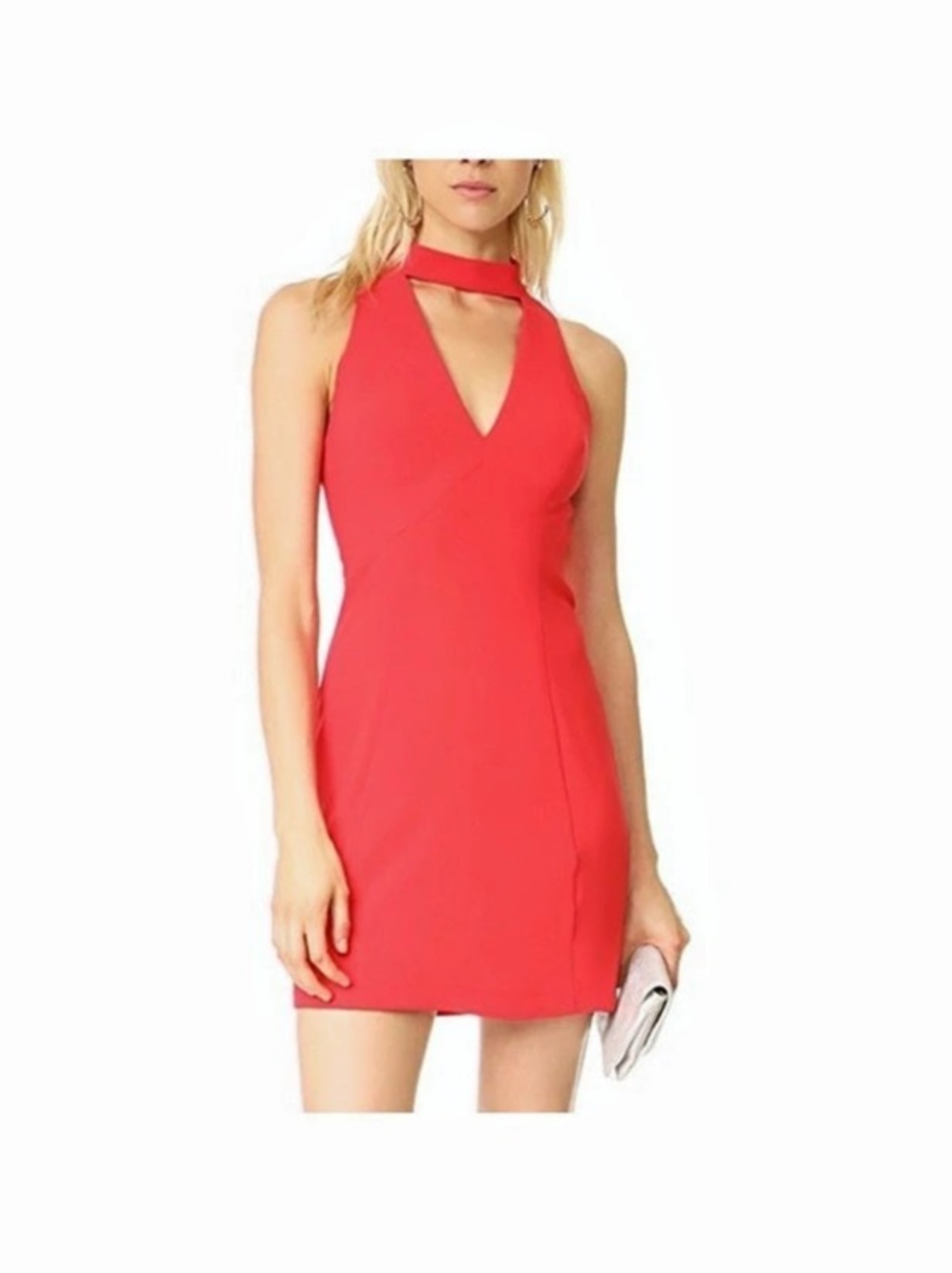 Amanda Uprichard Punch dress red halter mini style